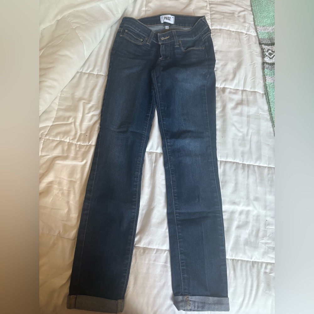 PAIGE Blue Straight Leg Jeans Classic Fit